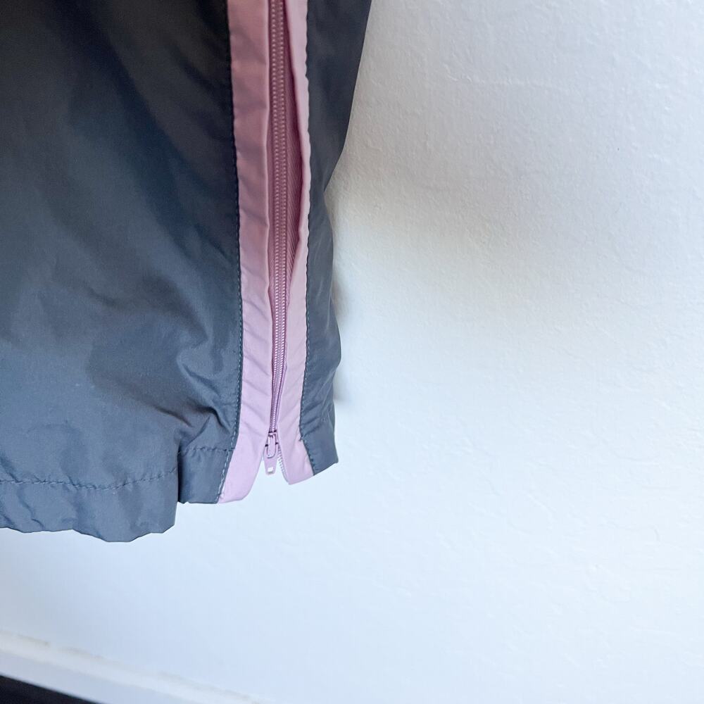 Nike Pants Womens Large Track Nylon Zipper Gray Pink Drawstring Y2K Athleisure - Picture 3 of 11